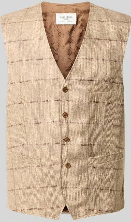 Carl gross Bodywarmer van wolmix met v-hals model 'Wilson'