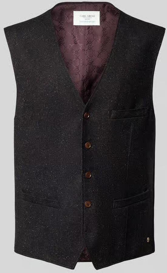 Carl gross Bodywarmer van wolmix met v-hals model 'Wilson'