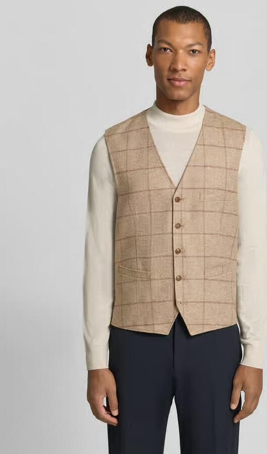 Carl gross Bodywarmer van wolmix met v-hals model 'Wilson' - Foto 3