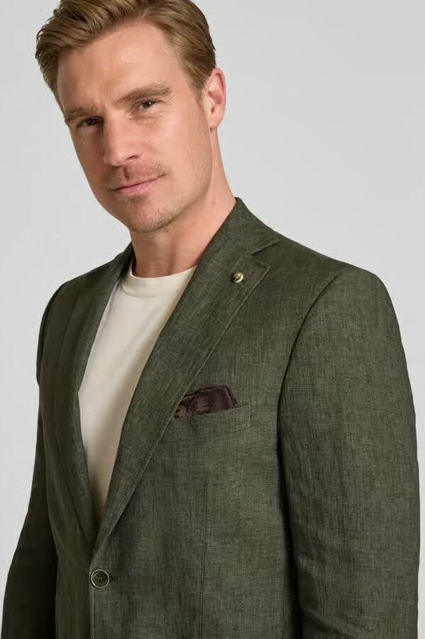 Carl gross Colbert van viscose met pochet model 'Tebbo'