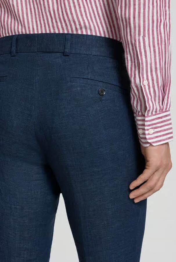 Carl gross Linnen broek met Franse steekzakken model 'Tomte'