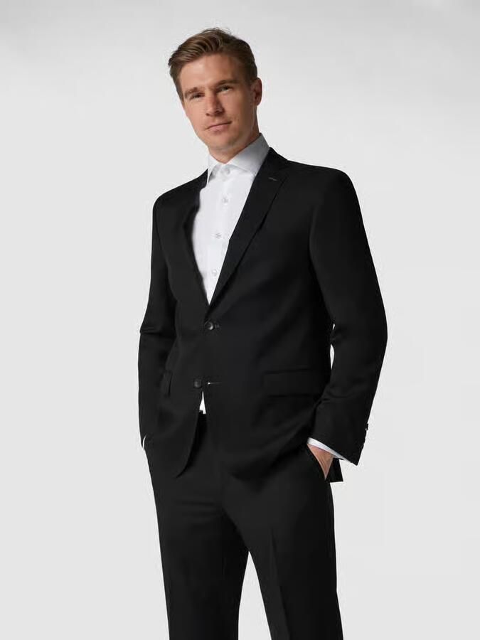 Carl gross Modern fit colbert met 2 knopen van scheerwol - Foto 3