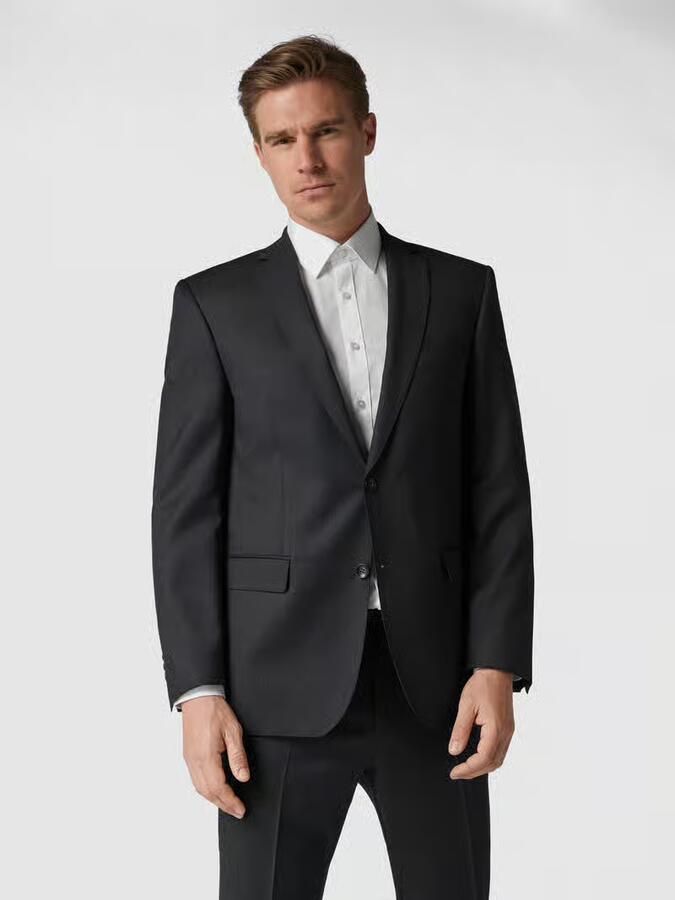 Carl gross Modern fit colbert met 2 knopen van scheerwol - Foto 2