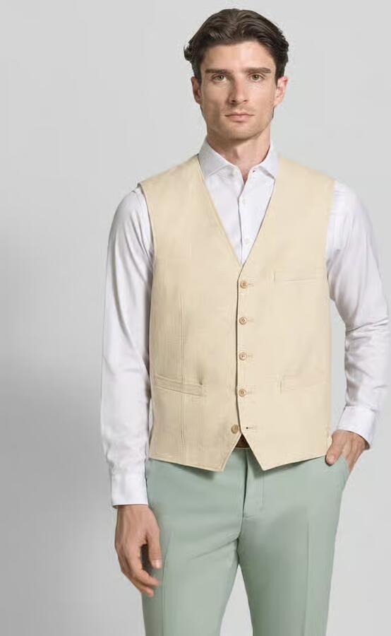Carl gross regular fit bodywarmer van linnenmix model 'Wilson-G' - Foto 4