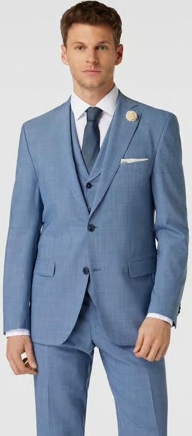 Carl gross Slim fit 2-knoops colbert met wol model 'Shelby' - Foto 2