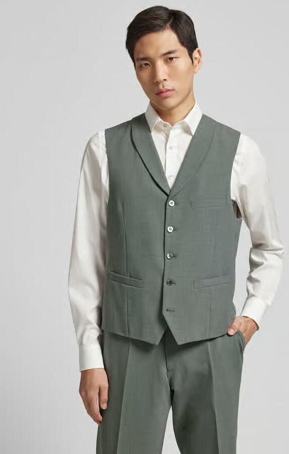 Carl gross Slim fit gilet met lanawol model 'Warren' - Foto 2