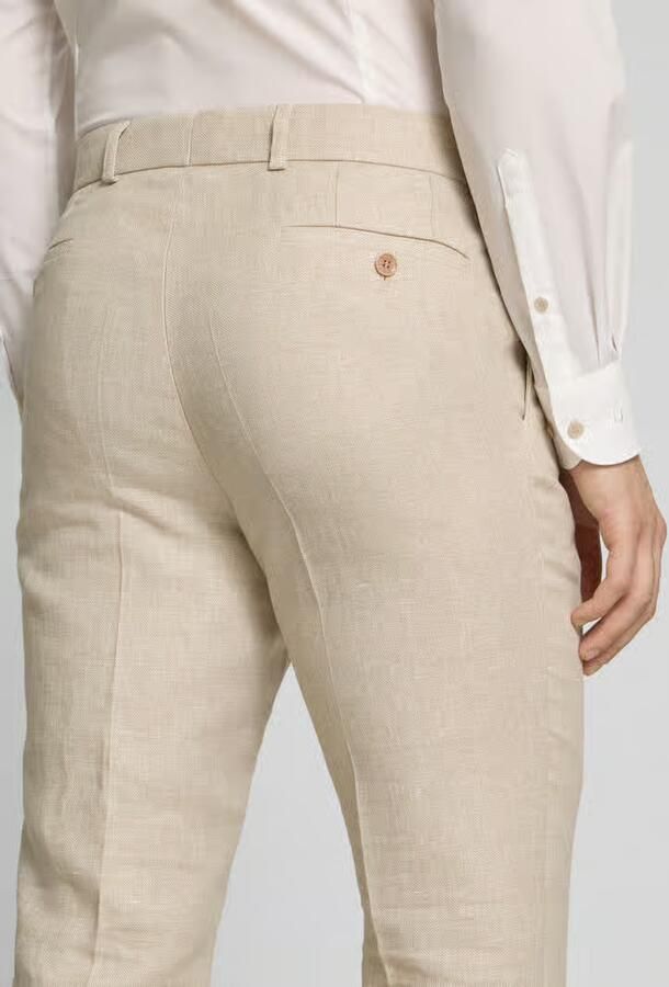 Carl gross Slim fit linnen broek met persplooien model 'Shiver'