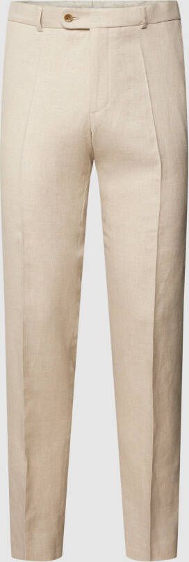 Carl gross Slim fit linnen broek met persplooien model 'Shiver'