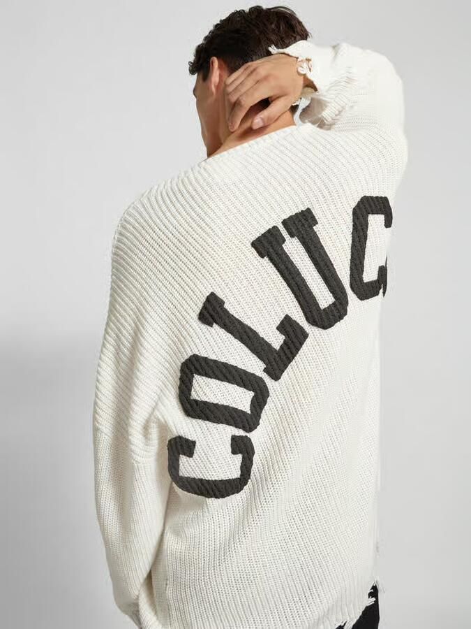 Carlo colucci Gebreide pullover in destroyed-look
