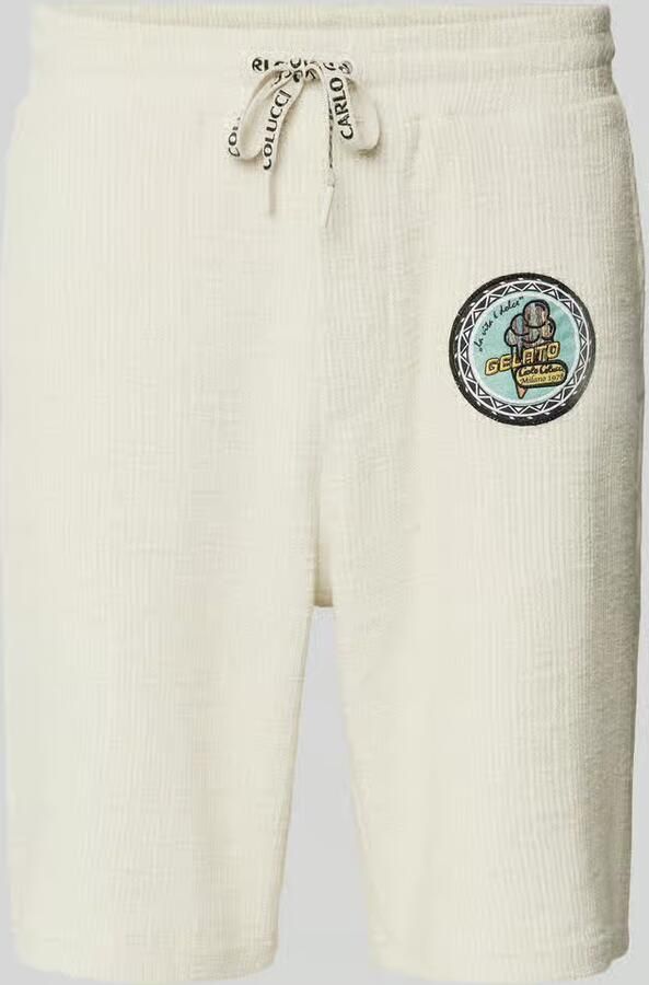 Carlo colucci Korte regular fit broek met labelpatch