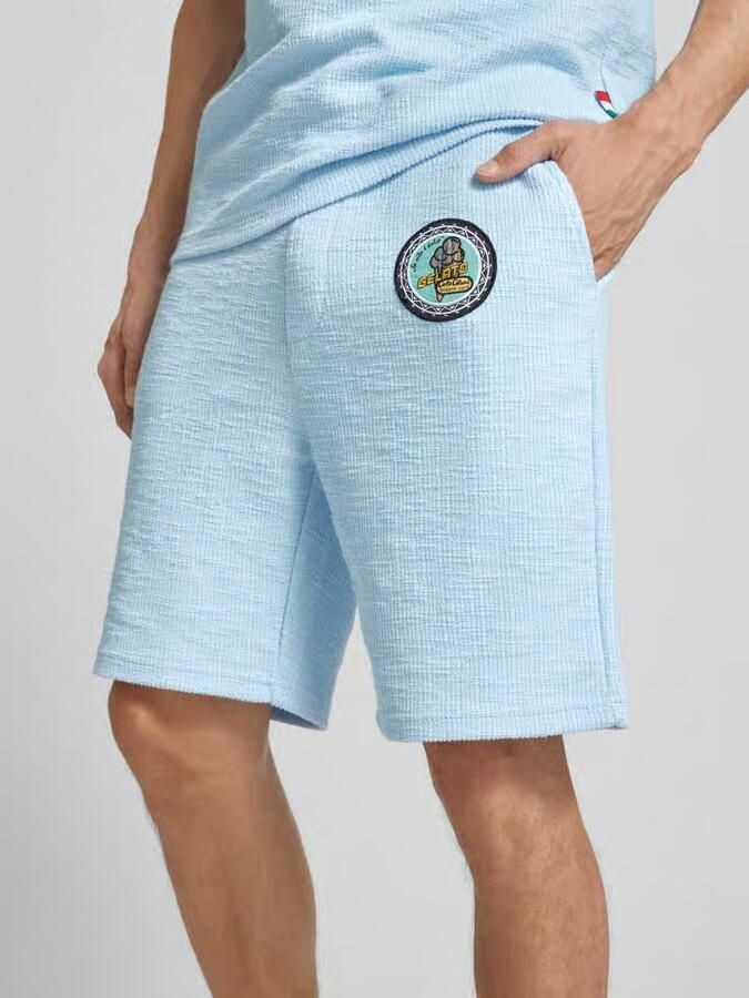 Carlo colucci Korte regular fit broek met labelpatch