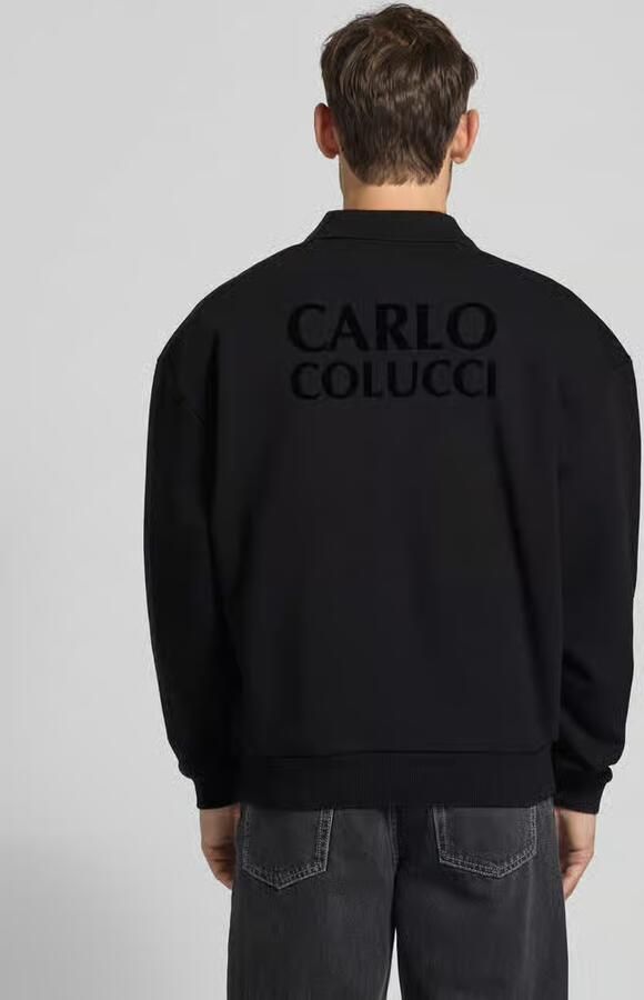 Carlo colucci Oversized sweatshirt met polokraag