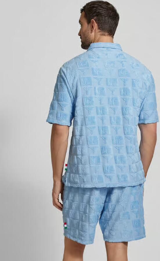 Carlo colucci Regular fit poloshirt met knoopsluiting model 'BEACHWEAR'