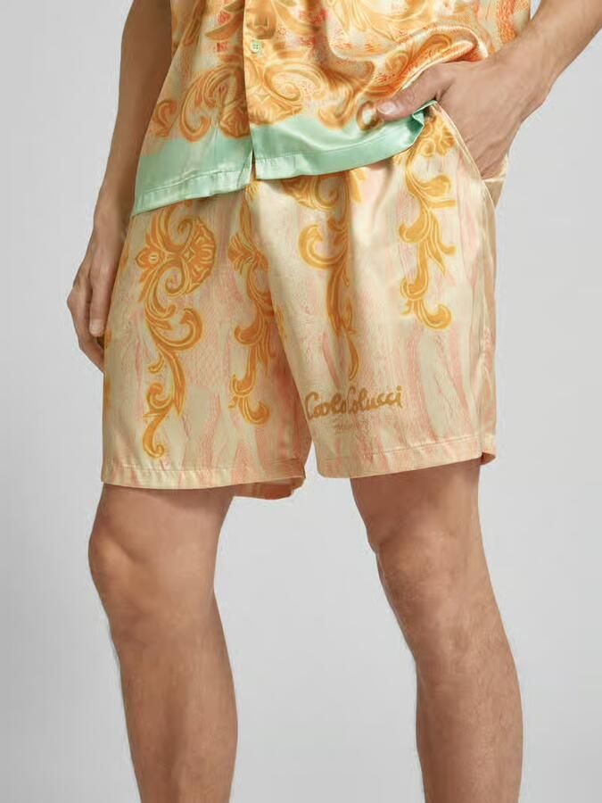 Carlo colucci Regular fit sweatshorts met all-over motief