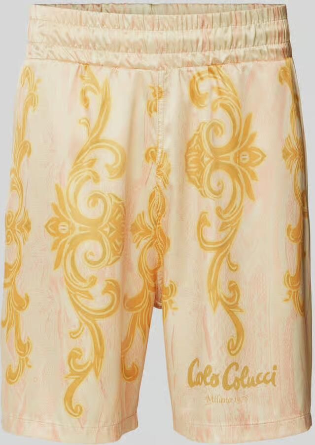 Carlo colucci Regular fit sweatshorts met all-over motief - Foto 2