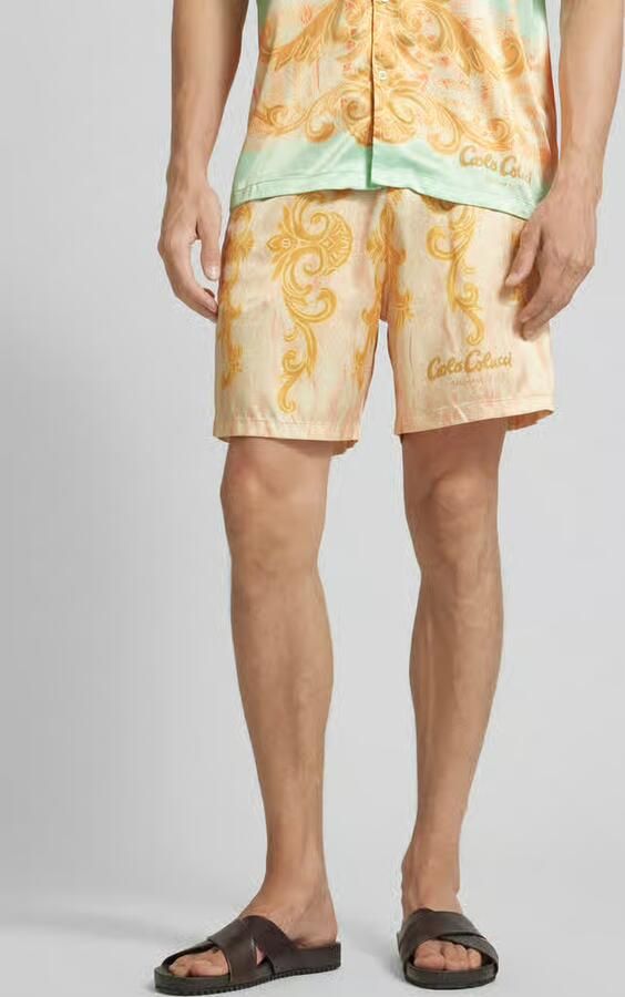 Carlo colucci Regular fit sweatshorts met all-over motief - Foto 4