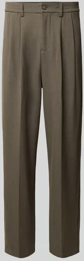 Casual friday Regular fit bandplooibroek met elastische band model 'GRANT'
