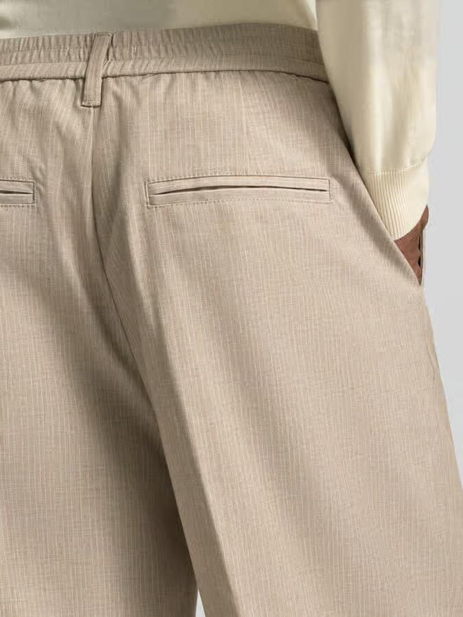 Casual friday Broek met streepmotief en persplooien model 'GRANT'