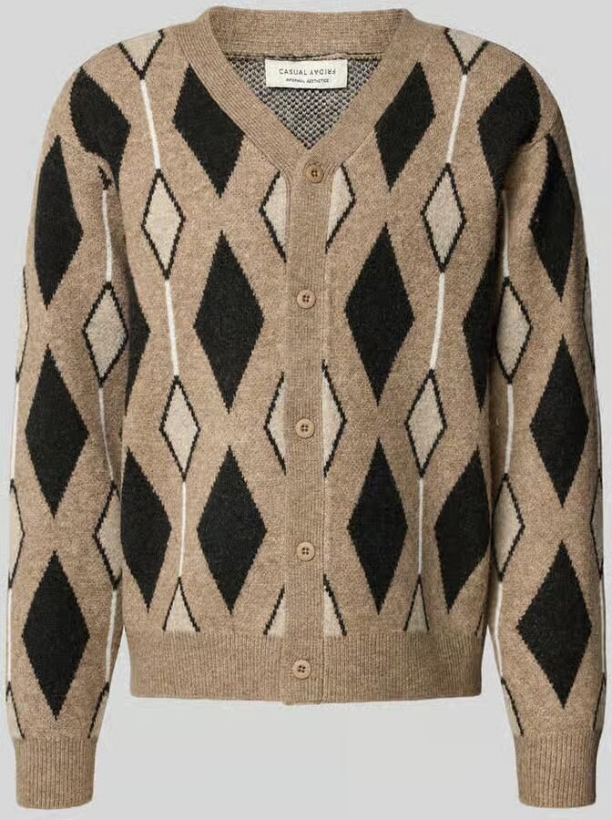 Casual friday Cardigan in allover-look model 'ALFRED'