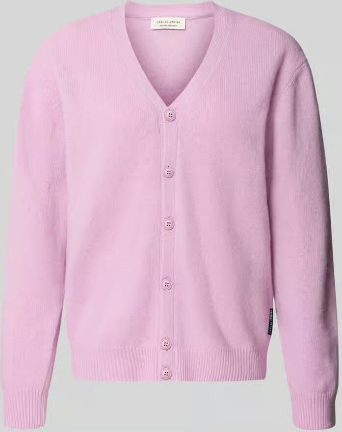 Casual friday Cardigan van wolmix met v-hals model 'KARL'