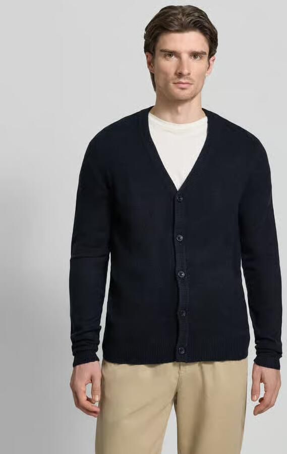 Casual friday Slim fit gebreid jack met V-hals model 'Heine' - Foto 6