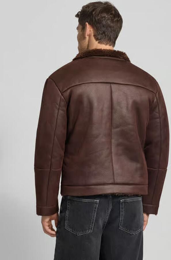 Casual friday Jack in leerlook met opstaande kraag model 'MACKSEN'