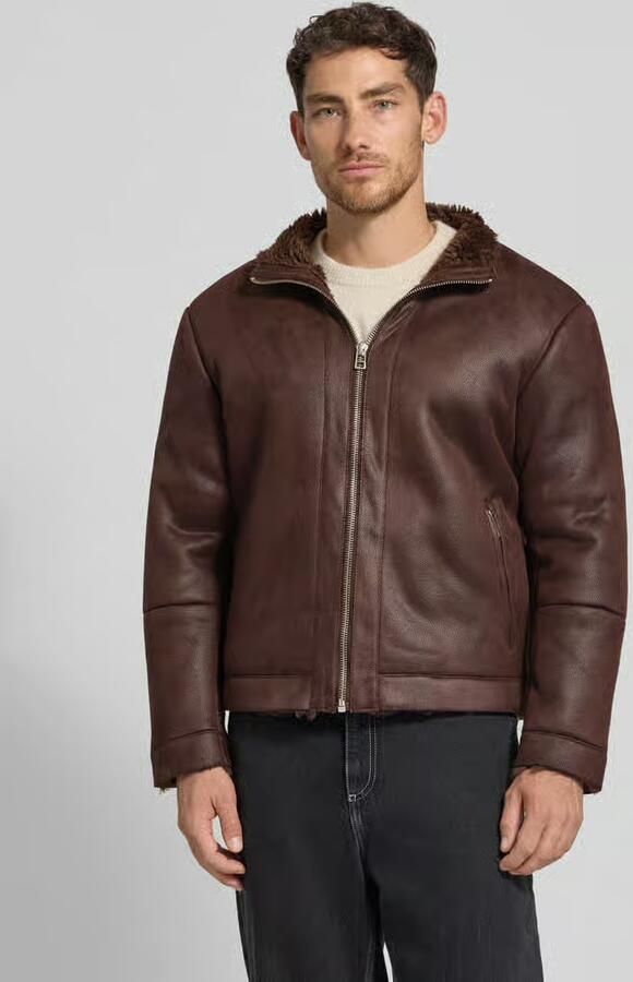 Casual friday Jack in leerlook met opstaande kraag model 'MACKSEN' - Foto 2