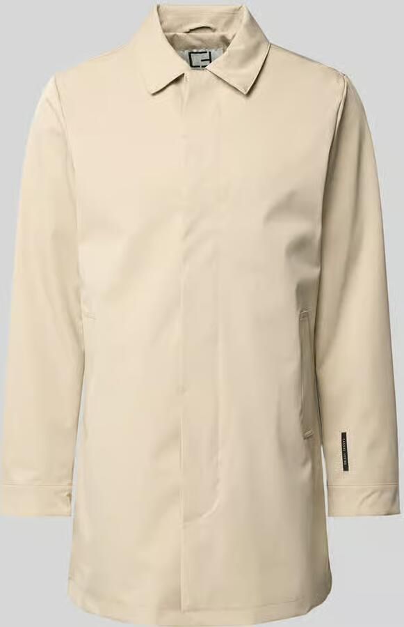 Casual friday Lange jas met platte kraag en Labeldetail Model 'EIDE'