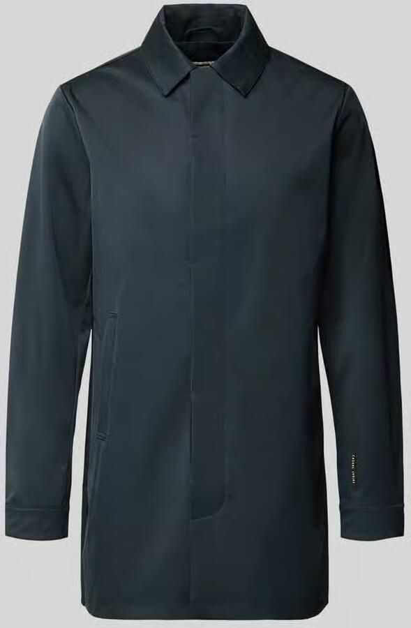 Casual friday Lange jas met platte kraag en Labeldetail Model 'EIDE'