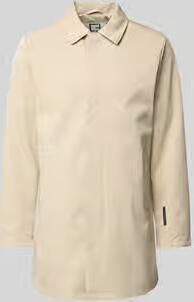 Casual friday Lange jas met platte kraag en Labeldetail Model 'EIDE'