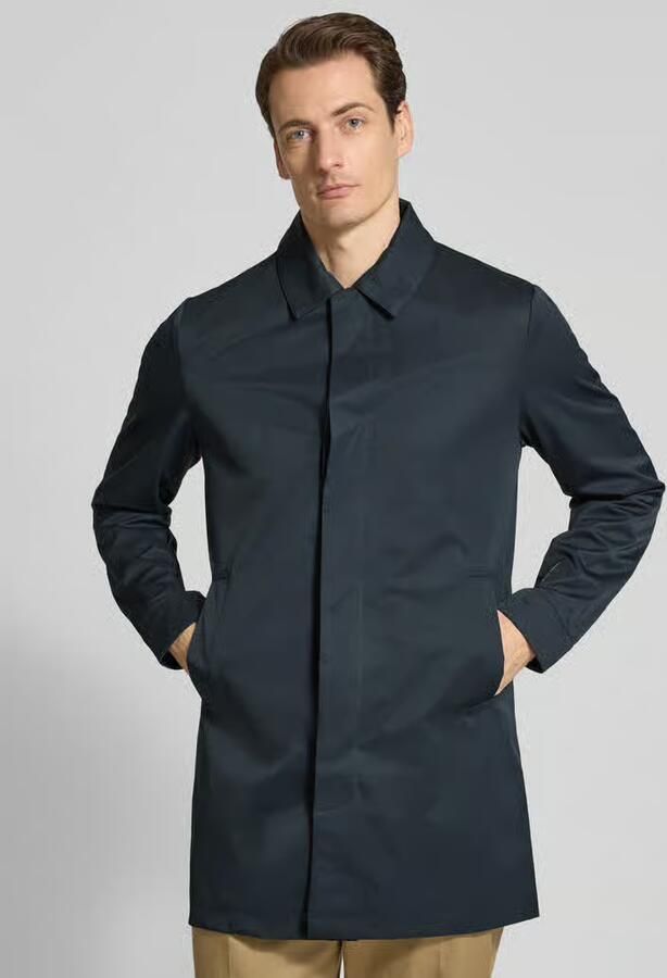 Casual friday Lange jas met platte kraag en Labeldetail Model 'EIDE' - Foto 2