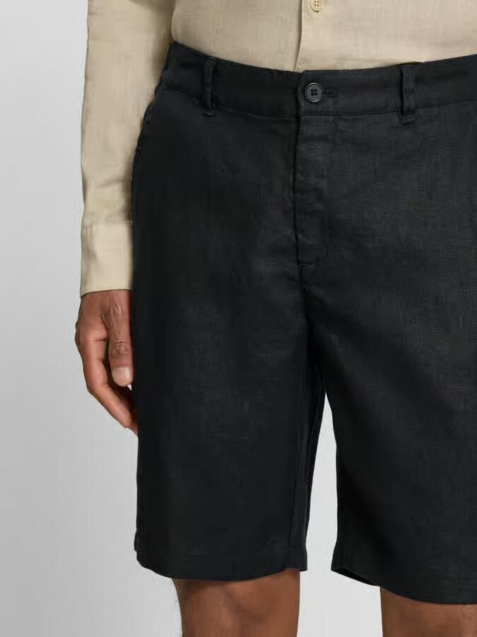 Casual friday Linnen short met steekzakken model 'PANDRUP'