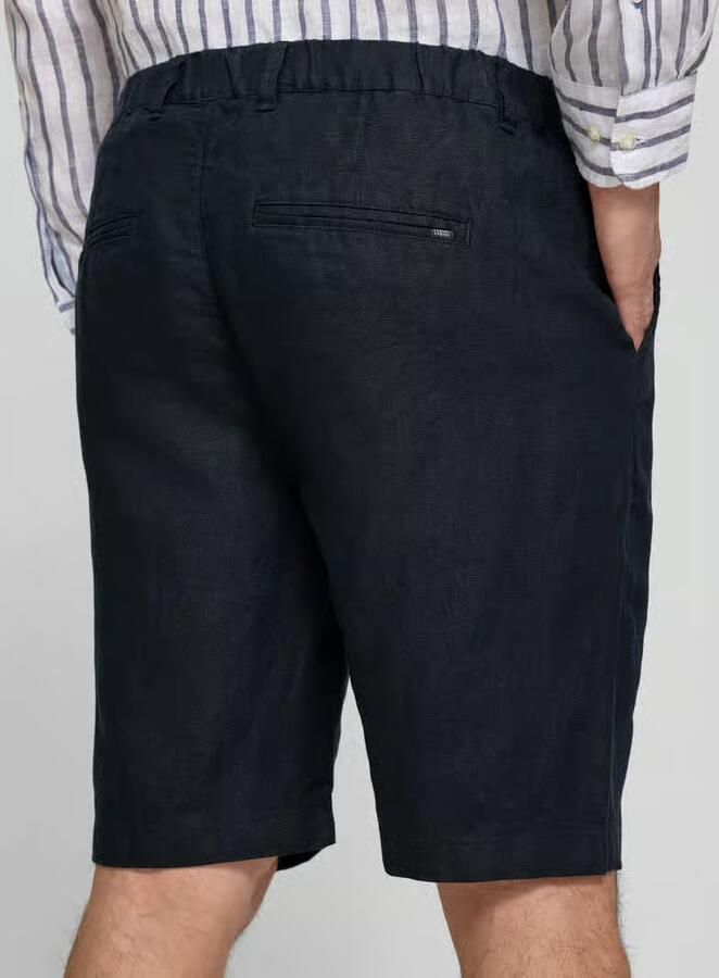 Casual friday Linnen short met steekzakken model 'PANDRUP'