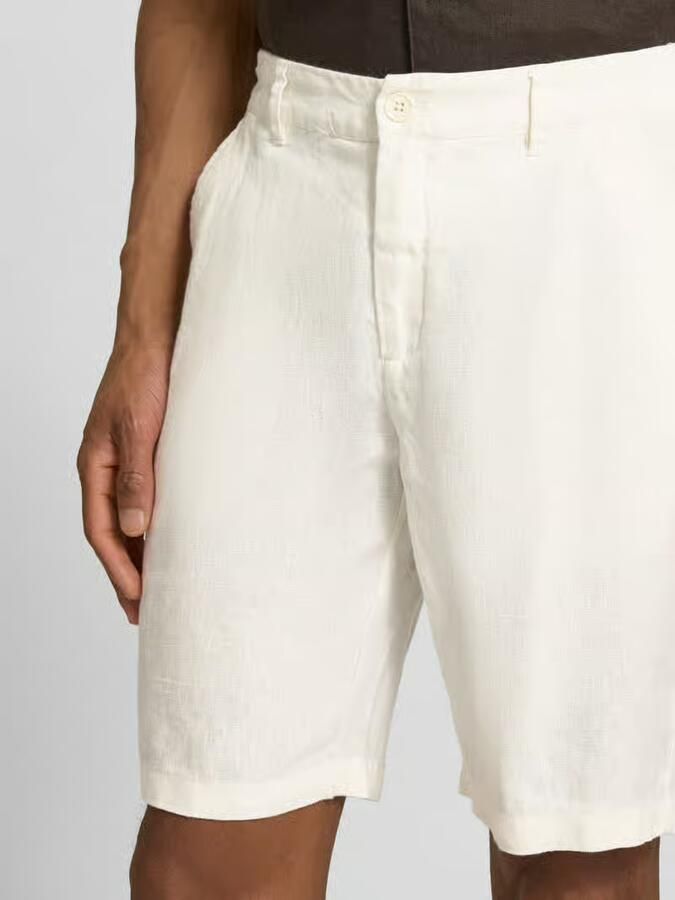 Casual friday Linnen short met steekzakken model 'PANDRUP'