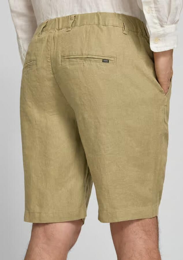 Casual friday Linnen short met steekzakken model 'PANDRUP'