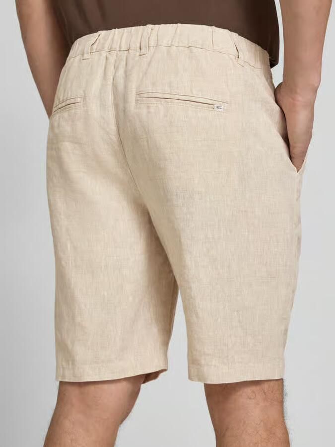 Casual friday Linnen short met steekzakken model 'PANDRUP'
