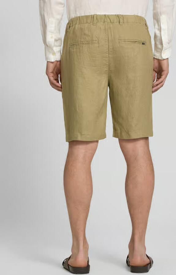 Casual friday Linnen short met steekzakken model 'PANDRUP'