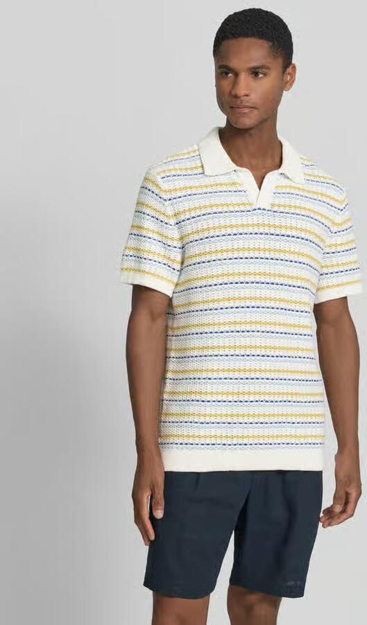 Casual friday regular fit gebreide poloshirt met V-hals model 'MIDSKOV' - Foto 4