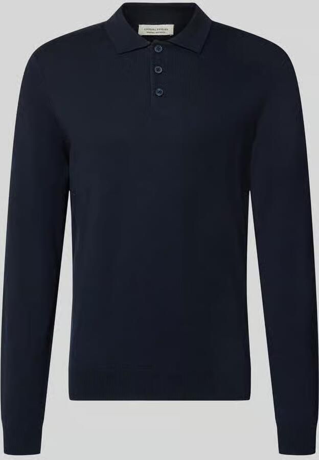 Casual friday Regular fit gebreide pullover van mix van katoen en kasjmier