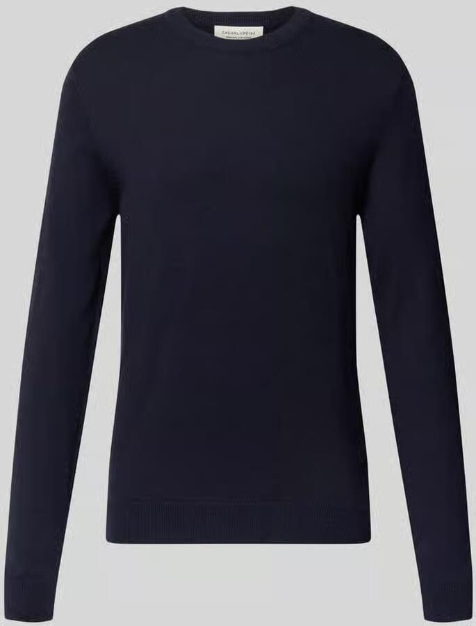 Casual friday Regular fit gebreide pullover van mix van katoen en kasjmier