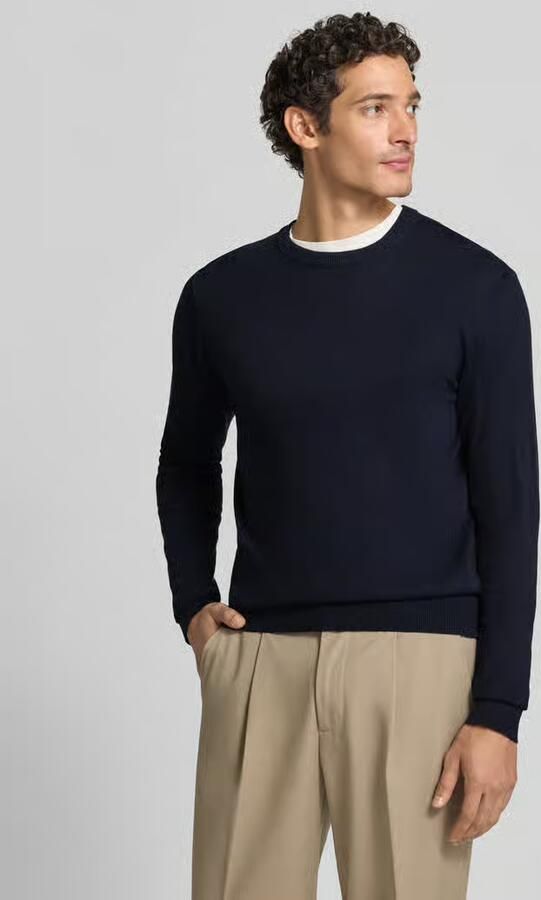 Casual friday Regular fit gebreide pullover van mix van katoen en kasjmier - Foto 3