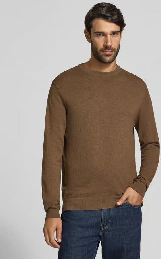 Casual friday Regular fit gebreide pullover van mix van katoen en kasjmier - Foto 3