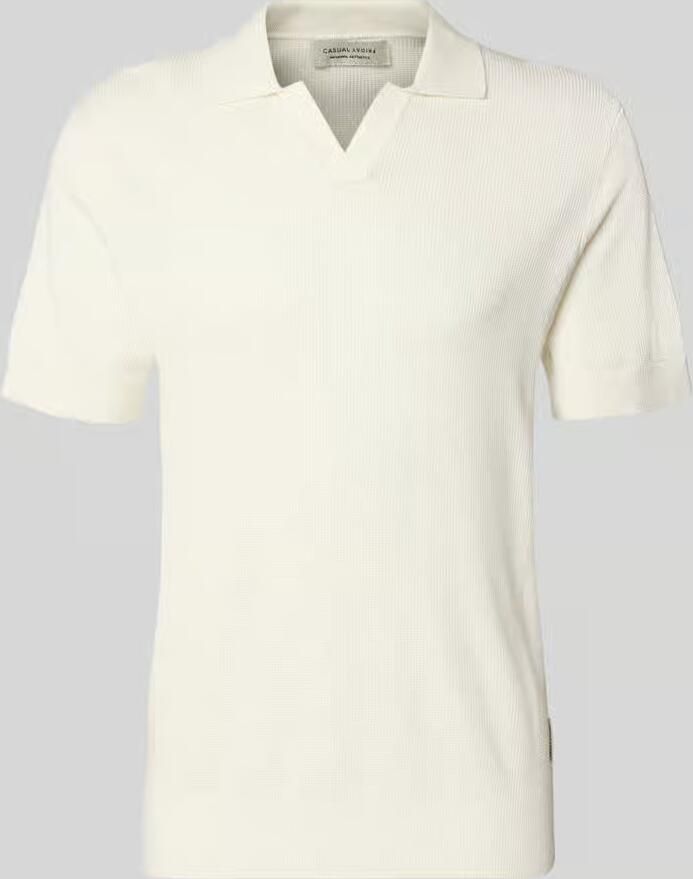 Casual friday regular fit knitwear-poloshirt met structuurpatroon model 'MOSVIK'