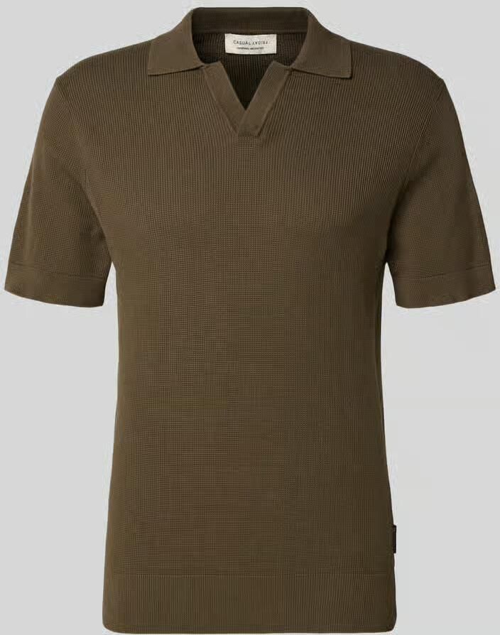 Casual friday regular fit knitwear-poloshirt met structuurpatroon model 'MOSVIK'
