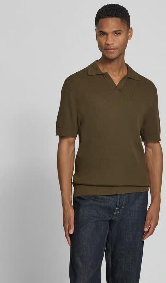 Casual friday regular fit knitwear-poloshirt met structuurpatroon model 'MOSVIK' - Foto 3