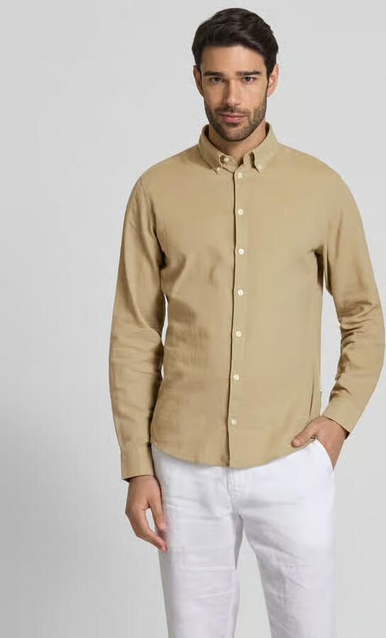 Casual friday Regular fit linnen overhemd met button-downkraag model 'Anton' - Foto 2