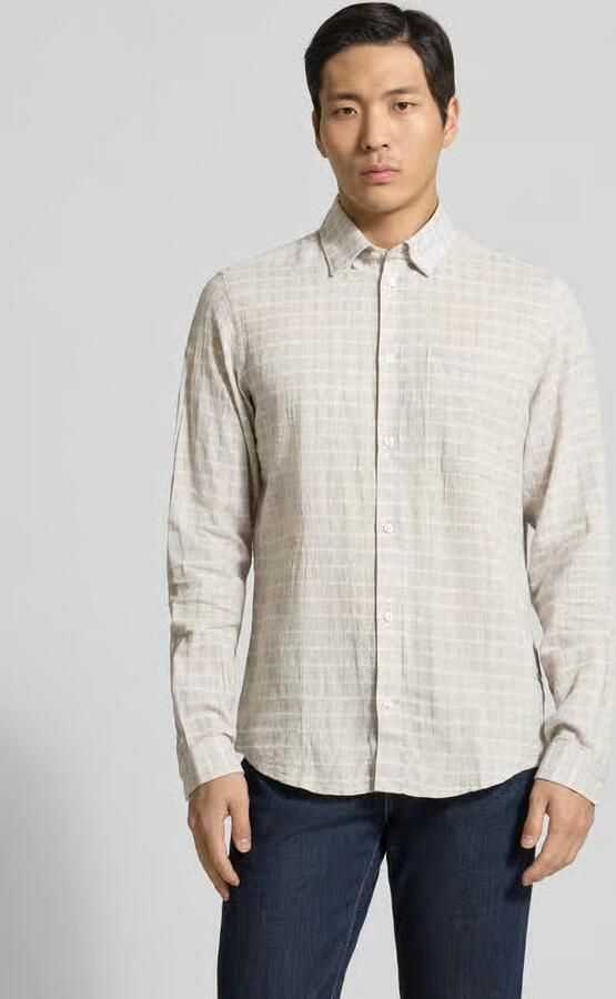 Casual friday regular fit vrijetijdshemd met linnengehalte model 'HANSSON' - Foto 3