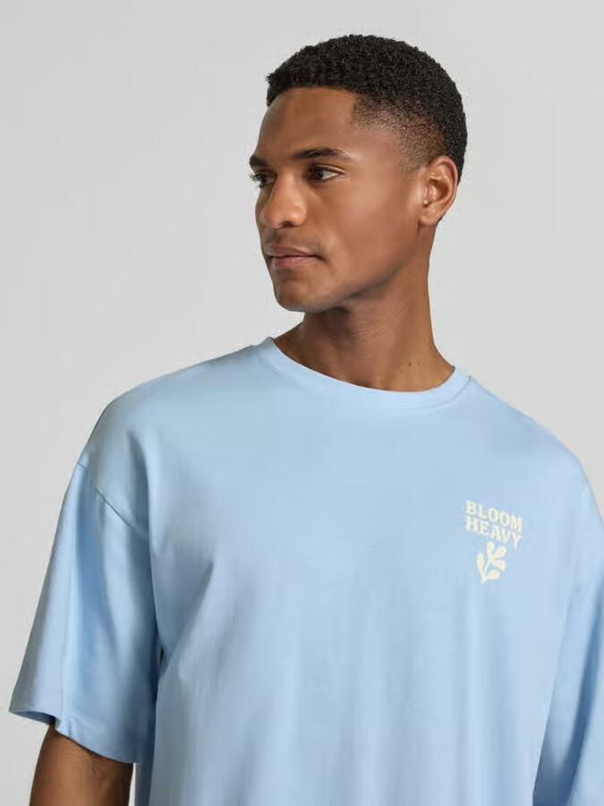 Casual friday relaxed fit T-shirt met statementprint model 'RUDE'