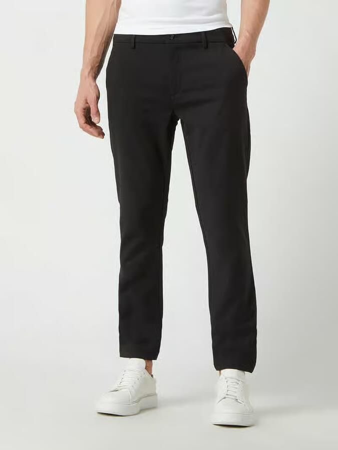 Casual friday Slim fit broek in effen design model 'Philip'
