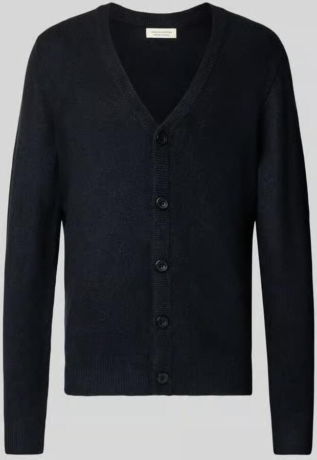 Casual friday Slim fit gebreid jack met V-hals model 'Heine'